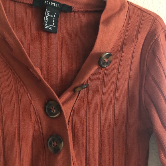 F21 Burnt Orange Long Sleeve Top - Picture 3 of 3